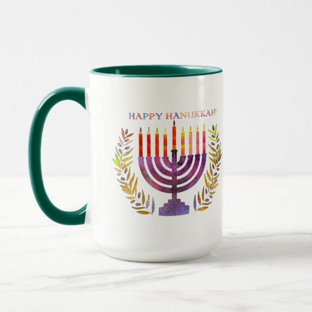 Happy Hanukkah Tasse (Links)