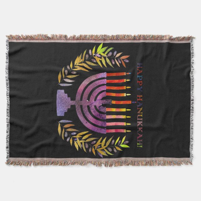 Happy Hanukkah Throw Decke (Vorderseite)