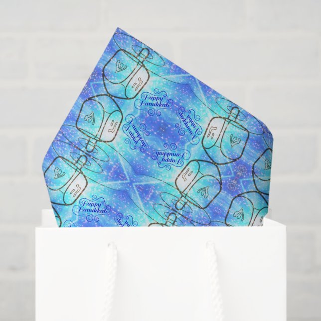 Happy Hanukkah Tissue Paper Seidenpapier (Geschenktüte)