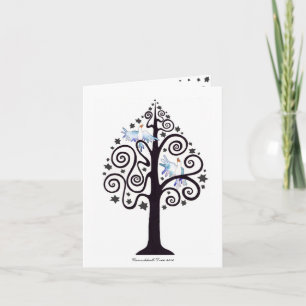 Happy Hanukkah Tree Greeting Card Holiday 2010 Feiertagskarte