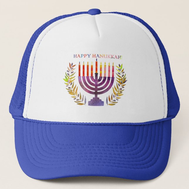 Happy Hanukkah Trucker Hat Truckerkappe (Vorderseite)