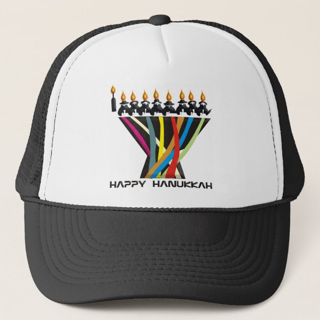 Happy Hanukkah Truckerkappe (Vorderseite)