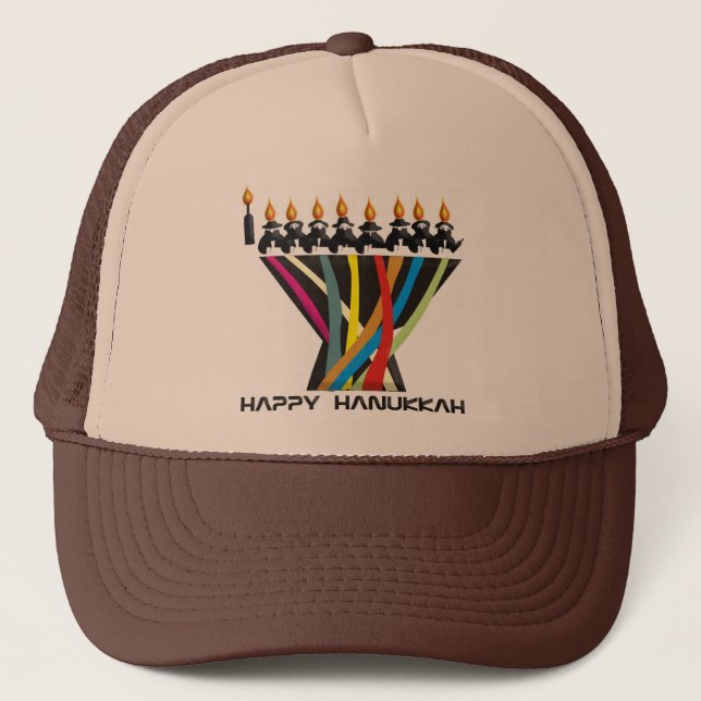 Happy Hanukkah Truckerkappe (Vorderseite)