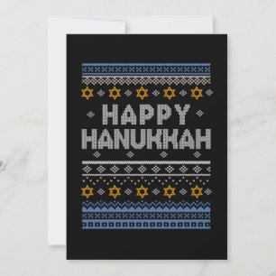 Happy Hanukkah Ugly Shirt Jüdisches Festival Gesch Einladung