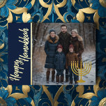 Happy Hanukkah und Ihr Foto Menorah Folien Feiertagskarte<br><div class="desc">Happy Hanukkah und Ihr Foto Menorah</div>