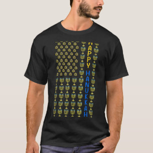 Happy HANUKKAH USA Fahne mit Menorahs jüdischem Ho T-Shirt
