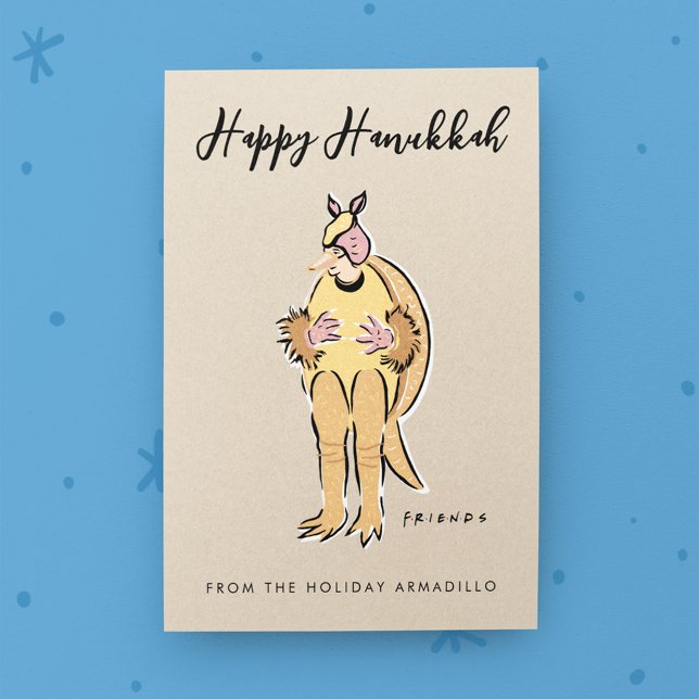 Happy Hanukkah vom Holiday Armadillo Feiertagspostkarte (Postcard on table)