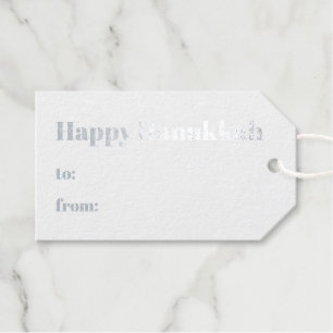Happy Hanukkah weiß bis vom einfachen Minimalisten Geschenkanhänger