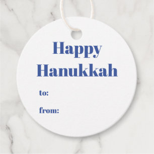 Happy Hanukkah weiß blau bis von leerer minimalist Geschenkanhänger