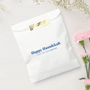 Happy Hanukkah Weiß-Blau-minimalistisch personalis Geschenktütchen