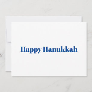 Happy Hanukkah weiß und blau minimalistisch modern Feiertagskarte