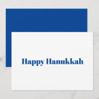 Happy Hanukkah weiße blaue Typografie Minimalist