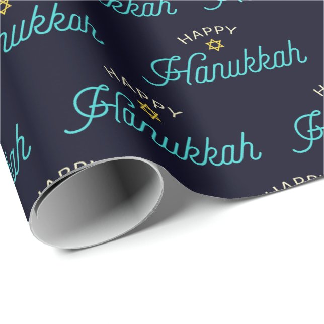 Happy Hanukkah Wrapping Paper Geschenkpapier (Rolleneckpunkt)