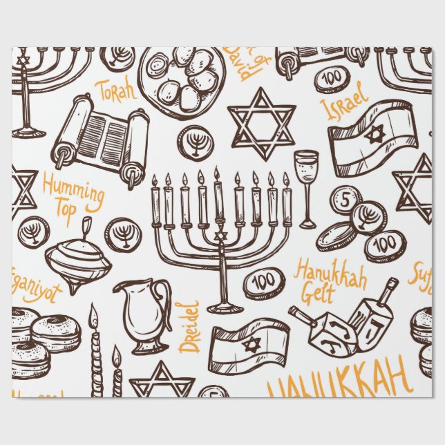 Happy Hanukkah Wrapping Paper Geschenkpapier (Flach)
