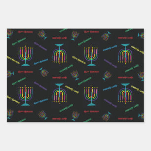 Happy Hanukkah Wrapping Paper Geschenkpapier Set