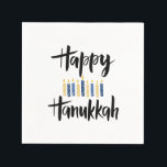 Happy Hanukkah Yellow Blue Candles Serviette<br><div class="desc">Festliche Hanukkah Holiday Papierserviette mit einem "Happy Hanukkah" in moderner handgeschriebener Typografie und einer Dekoration von Kerzen in klassischen Blau- und Gelbtönen. Ergänzende Artikel sind verfügbar. HINTERGRUNDCOLOR kann mit zazzle Hintergrundfarbe Optionen online geändert werden.</div>