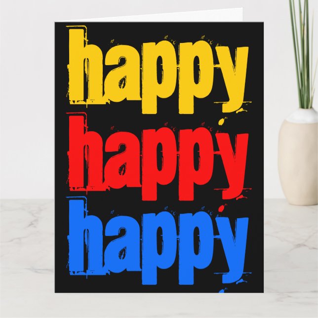 Happy Happy Big Birthday Card 8 x 11 Karte (Vorderseite)