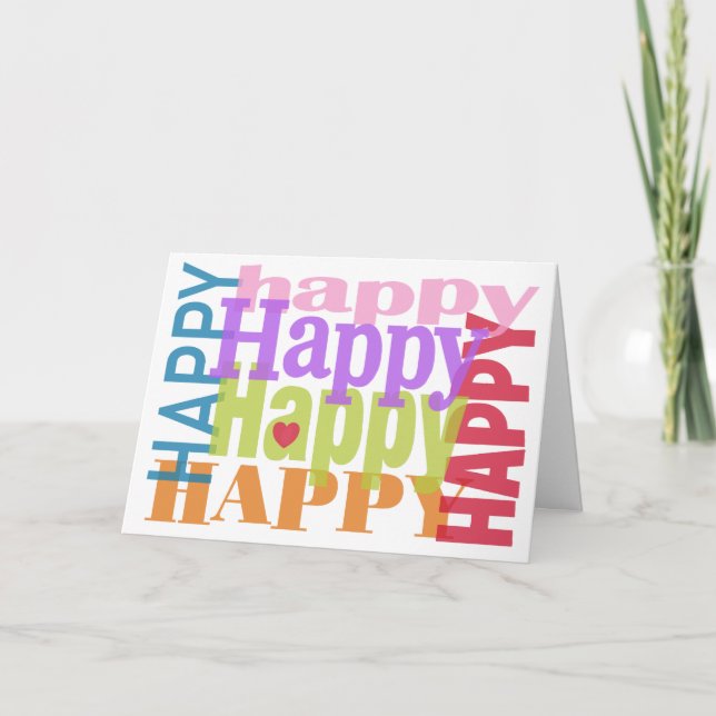 Happy Happy Heart Anniversary Card Karte (Vorderseite)