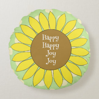 Happy Happy Joy Polka dot Round Pillow Rundes Kissen