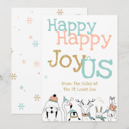 Happy Happy JoyoUs Cartoon Tiere Weihnachten Einladung