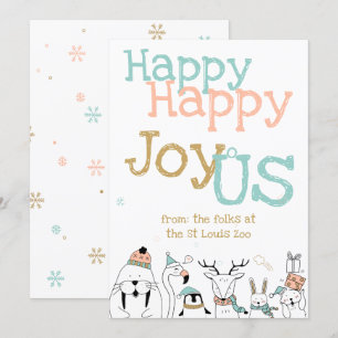 Happy Happy JoyoUs Cartoon Tiere Weihnachten Einladung