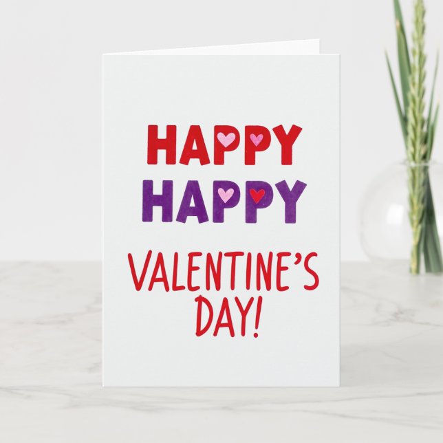 Happy Happy Valentines Day Card Karte (Vorderseite)