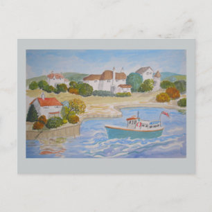 Happy Harbour Malerei, Folk Art hinzufügen Namen, Postkarte