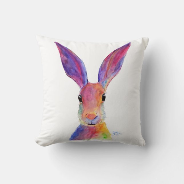 Happy Hare 'Jelly Bean' Throw Kissen (Vorderseite)