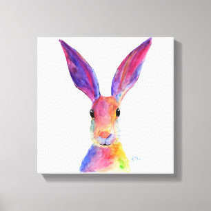 Happy Hare 'Jelly Bean' von Shirley MacArthur Leinwanddruck