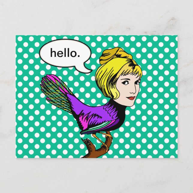 Happy Harpy Anthropomorphic Bird Girl Postcard Postkarte (Vorderseite)