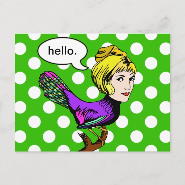 Happy Harpy Anthropomorphic Bird Girl Postcard Postkarte (Vorderseite)