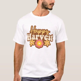 Happy Harvest Pumpkin Halloween Groovy Fall Saison T-Shirt