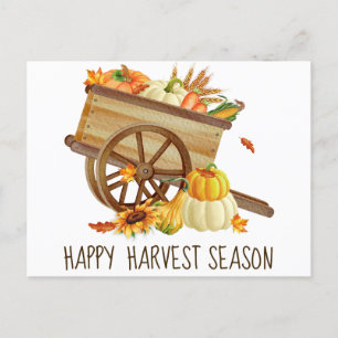 Happy Harvest Season Fall Holiday Postcard Feiertagspostkarte