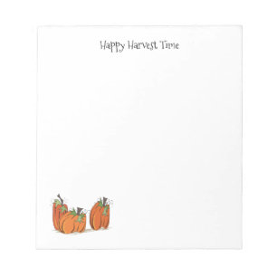 Happy Harvest Time Pumpkins Note Pad Notizblock