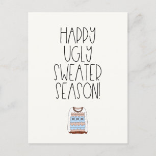 Happy hässliche Pullover-Saison Postkarte