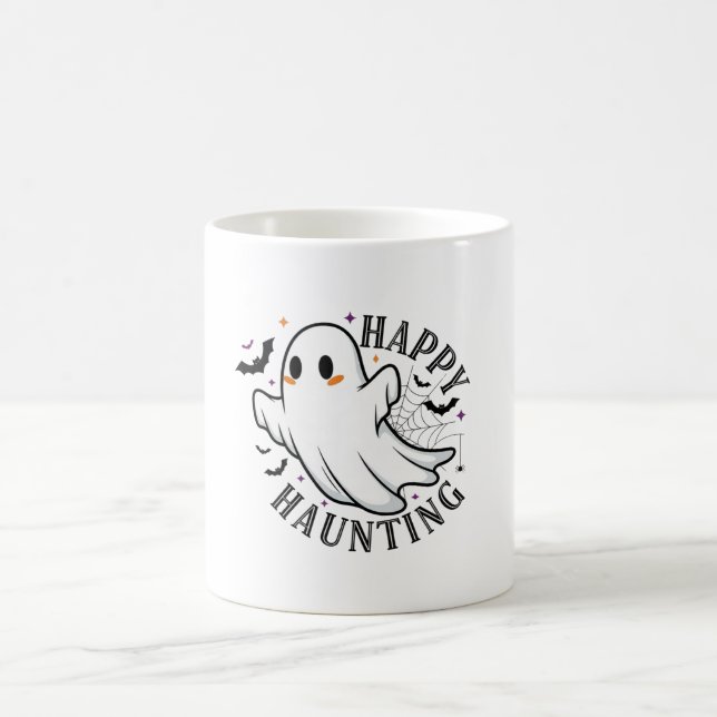 Happy Haunting Ghost Halloween Spooky Kaffeetasse (Mittel)
