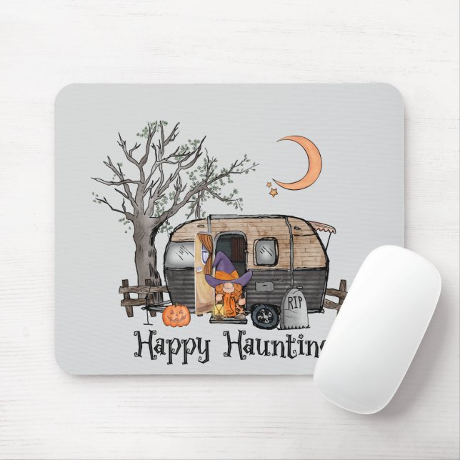 Happy Haunting | Halloween Camper | Spooky Hexe Mousepad (Mit Mouse)