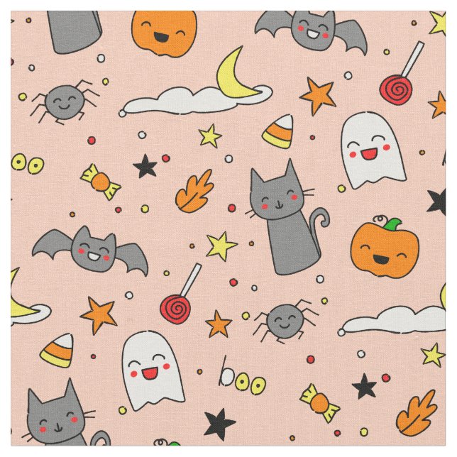 Happy Haunting Halloween Fabric Stoff (Nahaufnahme)