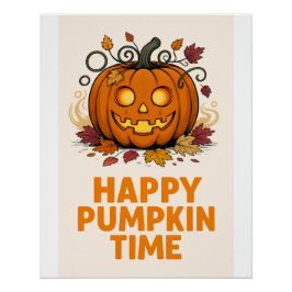 Happy Haunting - Halloween Pumpkin Poster 📝 Opis