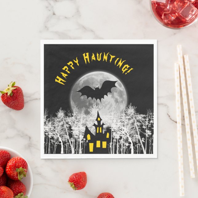 Happy Haunting Halloween Serviette (Beispiel)