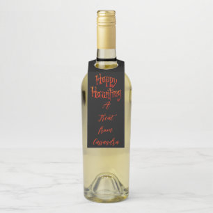 Happy Haunting Personalisiert Flaschenanhänger