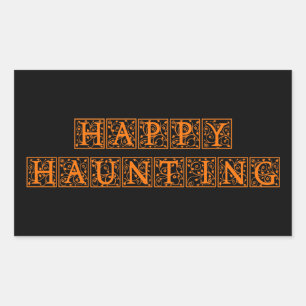 Happy Haunting Rechteckiger Aufkleber