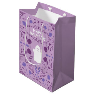 "Happy Haunting" Süßer Halloween-Geist Mittlere Geschenktüte