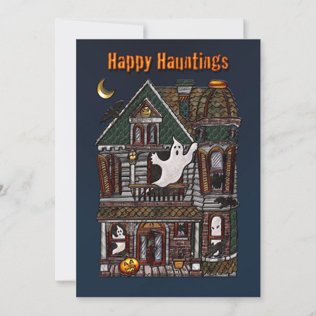 Happy Hauntings - Spuk Hauseinladung Einladung (Vorderseite)