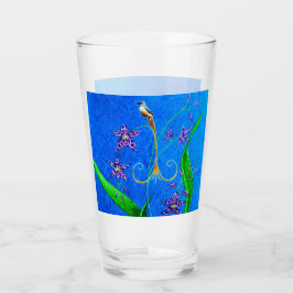 Happy Hawaiian Orchid Bird Glas