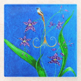 Happy Hawaiian Orchid Bird Glasuntersetzer