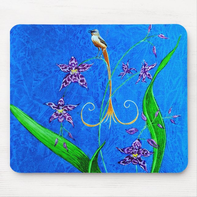 Happy Hawaiian Orchid Bird Mousepad (Vorne)