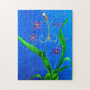 Happy Hawaiian Orchid Bird Puzzle