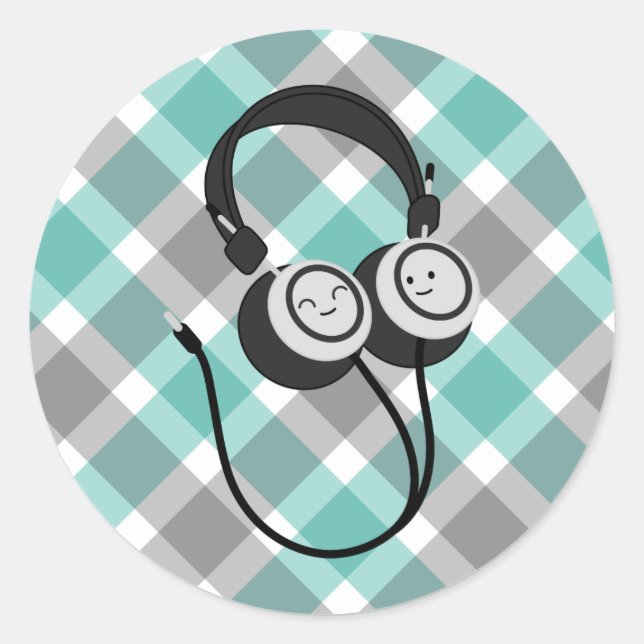 Happy Headphone Stickers (Vorderseite)