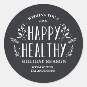 Happy Healthy Holiday   Aufkleber für Geschenktipp